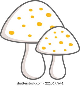 Mushrooms or fungus Vector Icon Design, Autumn or Fall activities Symbol, deciduous weather Sign, harvesting season Elements Stock illustration, Toadstool Concept