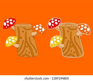 mushrooms grow on the stem