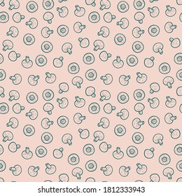 Mushrooms Harvest Food Vector Seamless Pattern