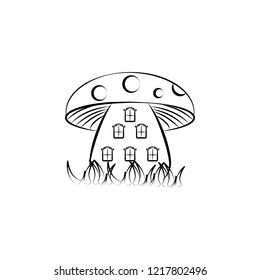 Mushrooms home, Imaginary house icon. Element of hand drawn Imaginary house icon for mobile concept and web app. Hand drawn Mushrooms home, Imaginary house icon can be used for web