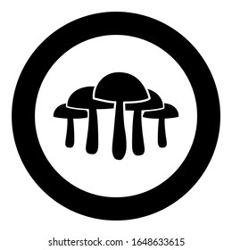 Mushrooms icon in circle round black color vector illustration flat style image