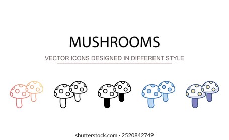 Mushrooms icon design with white background stock illustration