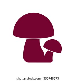 Mushrooms   icon,  isolated. Flat  design.