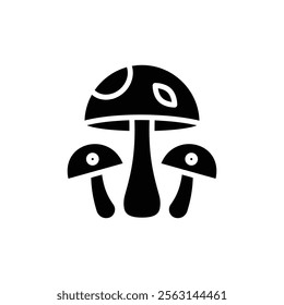 Mushrooms icon Isolated flat vector in outline