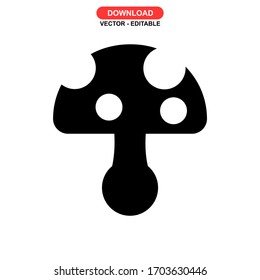 mushrooms icon or logo isolated sign symbol vector illustration - high quality black style vector icons

