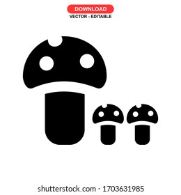 mushrooms icon or logo isolated sign symbol vector illustration - high quality black style vector icons
