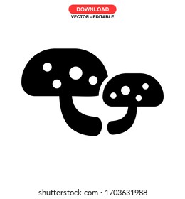 mushrooms icon or logo isolated sign symbol vector illustration - high quality black style vector icons
