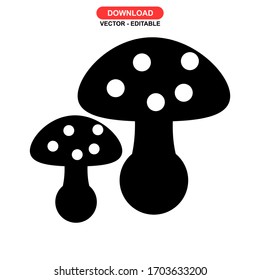 mushrooms icon or logo isolated sign symbol vector illustration - high quality black style vector icons
