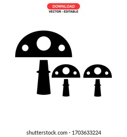mushrooms icon or logo isolated sign symbol vector illustration - high quality black style vector icons
