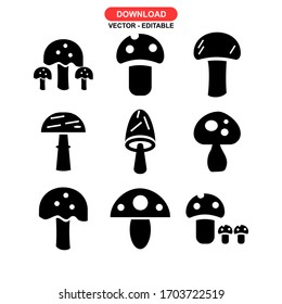 mushrooms icon or logo isolated sign symbol vector illustration - Collection of high quality black style vector icons
