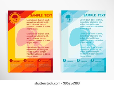 Mushrooms icon on abstract vector modern flyer, brochure vector template