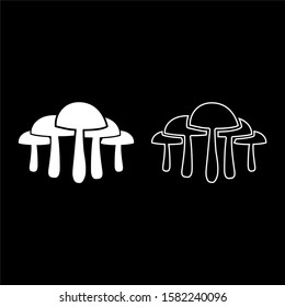 Mushrooms icon outline set white color vector illustration flat style image