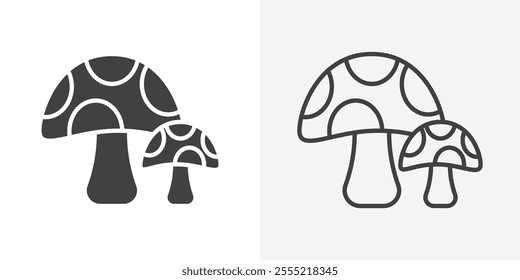 Mushrooms icon. outlined vector style.