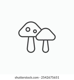 Mushrooms icon set in black color