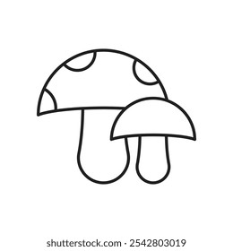 Mushrooms icon simple black line style.