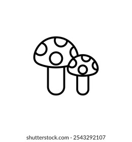 Mushrooms icon symbol collection on white background.
