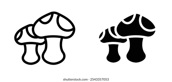 Mushrooms icon symbol collection on white background.