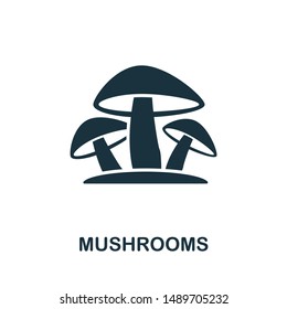 Mushrooms icon vector illustration. Creative sign from mushrooms icons collection. Filled flat Mushrooms icon for computer and mobile. Symbol, logo vector graphics.