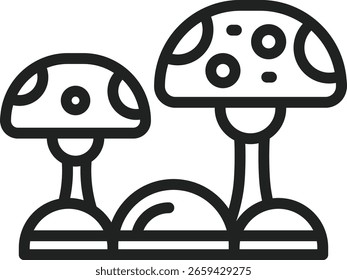 Mushrooms icon vector image. Suitable for mobile apps, web apps and print media.