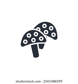 mushrooms icon. vector.Editable stroke.linear style sign for use web design,logo.Symbol illustration.