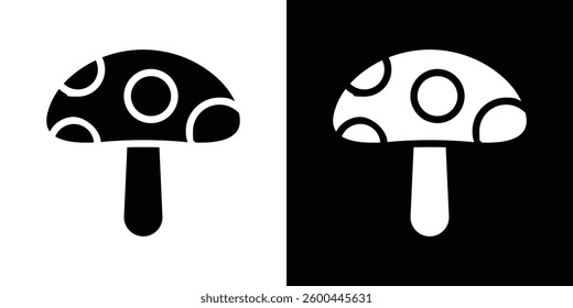 Mushrooms icons vectors set in solid style.