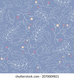 Mushrooms and leaves seamless vector pattern.