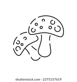 Mushrooms line icon with editable stroke. Food symbol. Vector illustration