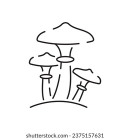 Mushrooms line icon with editable stroke. Food symbol. Vector illustration