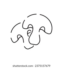 Mushrooms line icon with editable stroke. Food symbol. Vector illustration