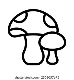 mushrooms line icon illustration vector graphic. Simple element illustration vector graphic, suitable for app, websites, and presentations isolated on white background