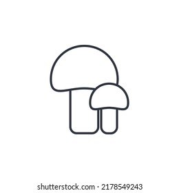 Mushrooms line icon isolated vector illustration. Linear simple outline of forest edible mushrooms. Healthy organic food logo