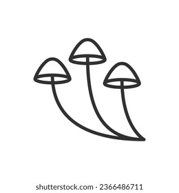 Mushrooms, linear icon. Line with editable stroke