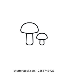 Mushrooms linear icon. Thin line customizable illustration. Contour symbol. Vector isolated outline drawing. Editable stroke