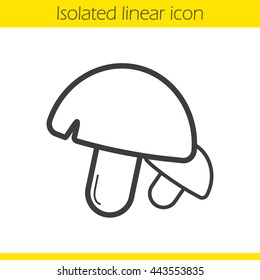 Mushrooms linear icon. thin line illustration. Champignons contour symbol. Vector isolated outline drawing
