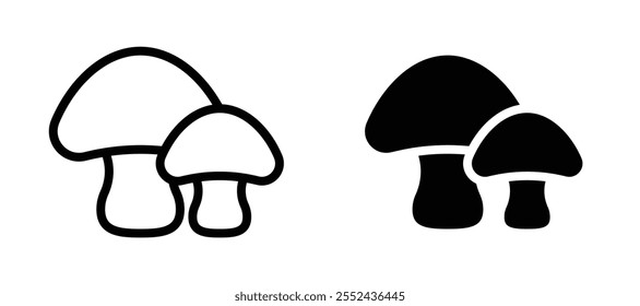 Mushrooms liner icon vector set.