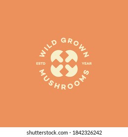 Mushrooms logo design template. Vector illustration.