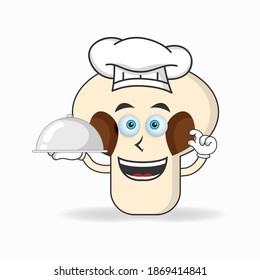 The mushrooms mascot character becomes a chef. vector illustration