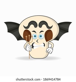 The mushrooms mascot character becomes a devil. vector illustration