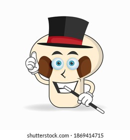 The mushrooms mascot character becomes a magician. vector illustration