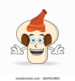 The mushrooms mascot character wearing a hat. vector illustration