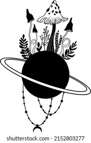 Mushrooms, Mystic mushrooms. Logo. Vector illustration.