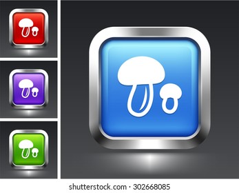 Mushrooms on Blue Square Button