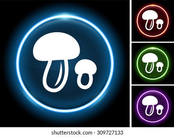 Mushrooms on Glow Round Button