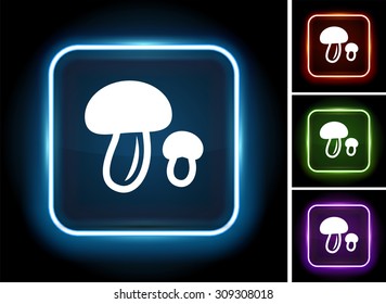 Mushrooms on Glow Square Button
