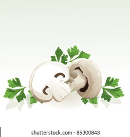 mushrooms and parsley