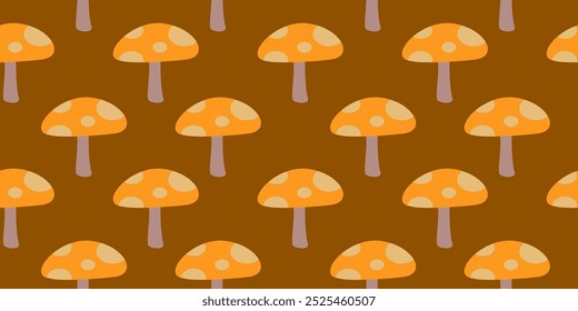 mushrooms pattern background. flat illustration mushroom pattern background. mushroom food background.	