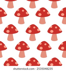 mushrooms pattern background. flat illustration mushroom pattern background. mushroom food background.