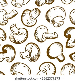 mushrooms pattern background. vintage mushroom pattern background. mushroom doodle pattern background.