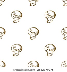 mushrooms pattern background. vintage mushroom pattern background. mushroom doodle pattern background.