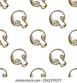 mushrooms pattern background. vintage mushroom pattern background. mushroom doodle pattern background.